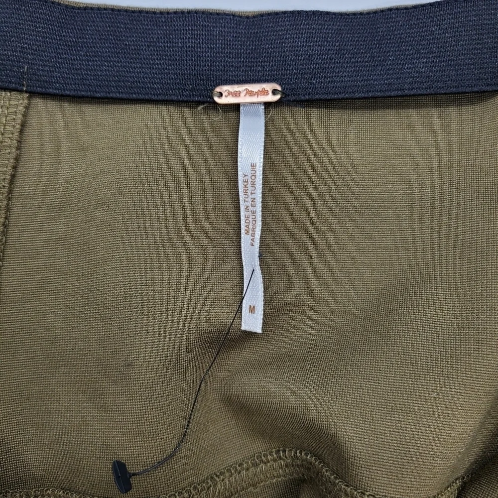NWOT Free People Army Green Pleated High Waist Mini Skirt